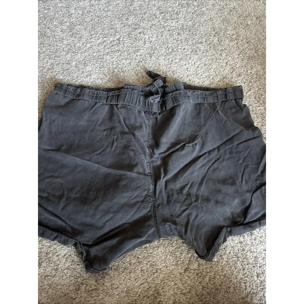 Aerie Women's Dark Grey Chambray Paperbag Shorts Size XL
